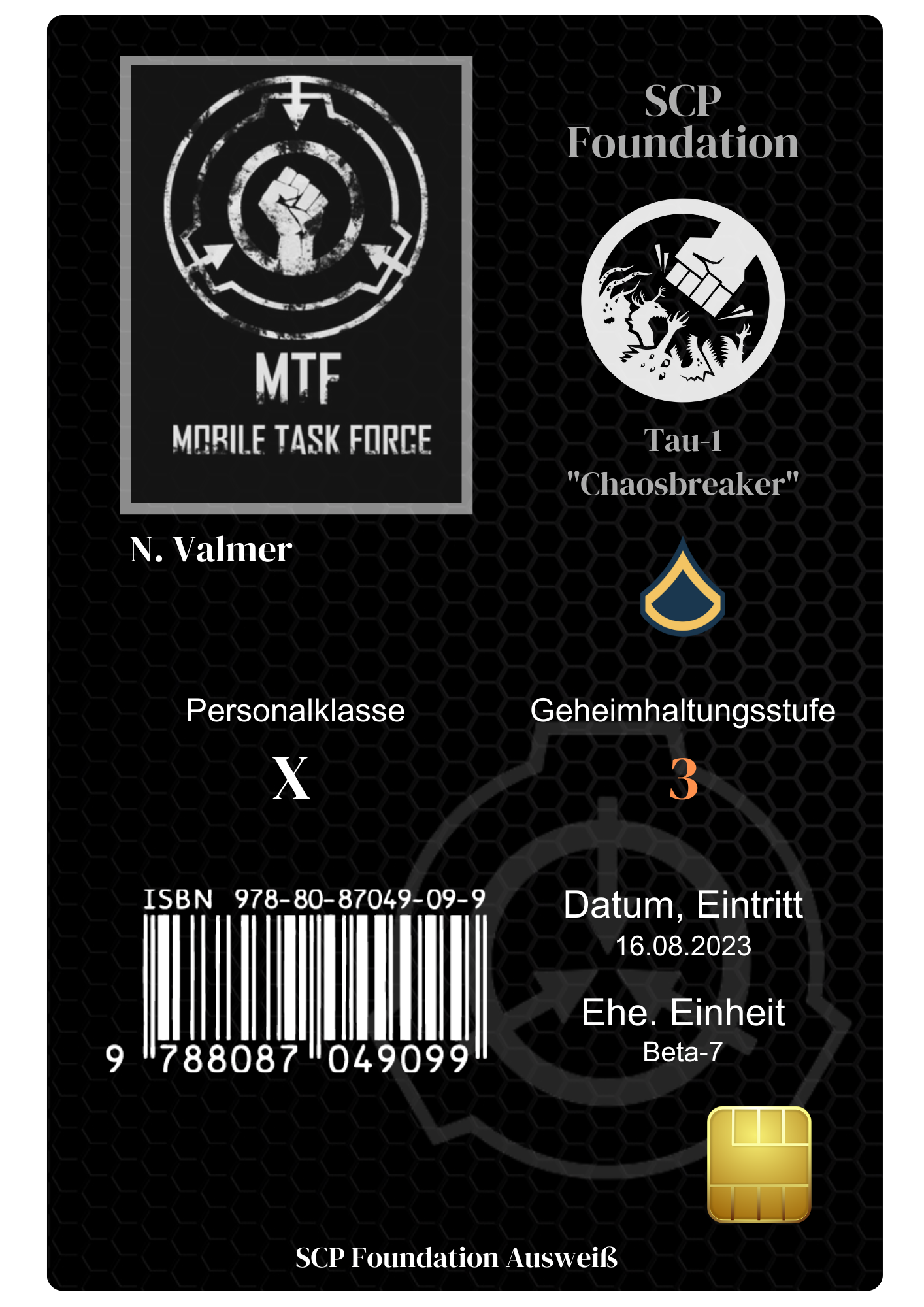 ID-Karte von N. Valmer